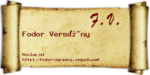 Fodor Versény névjegykártya